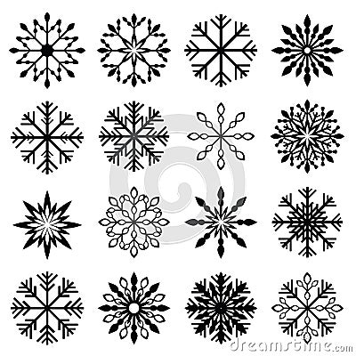 Christmas snowflake set Vector Illustration