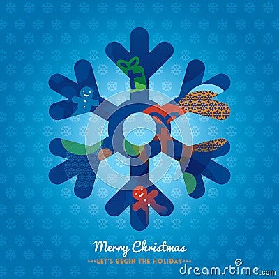 Christmas Snowflake symbol background Vector Illustration