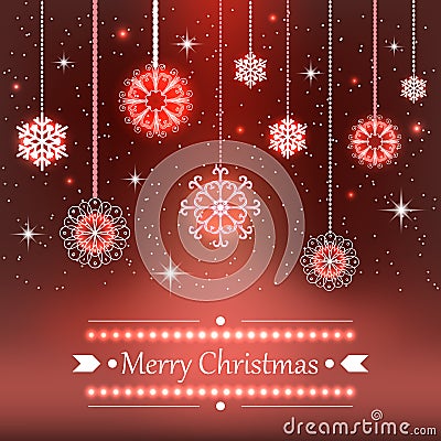 Christmas snowflakes background. Vector Illustration