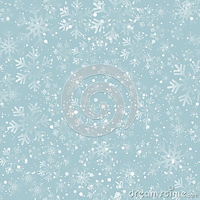 Christmas snowflakes seamless background Vector Illustration