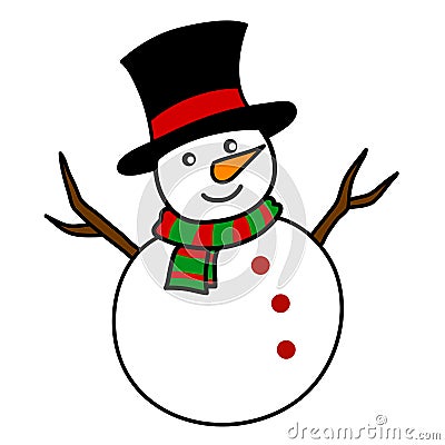 Christmas Snowman cartoon. Stock Photo