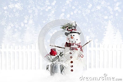 Christmas Snowman Stock Photo