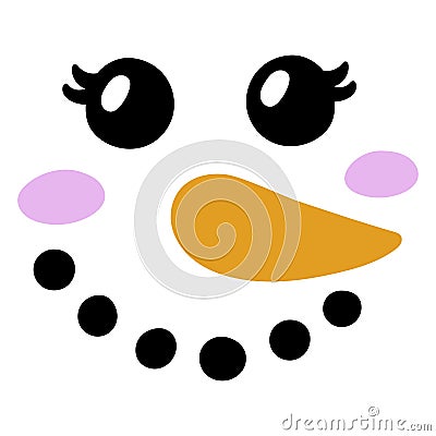 Christmas snowman face - vector illustration Vector Illustration