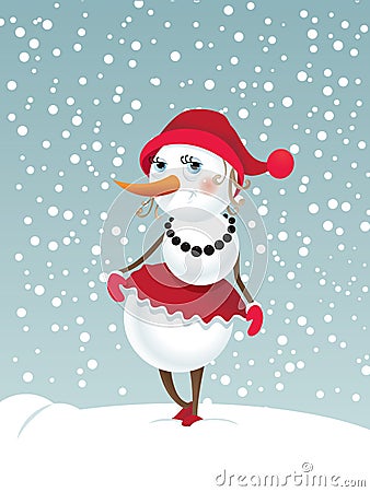 Christmas snowman-girl Vector Illustration