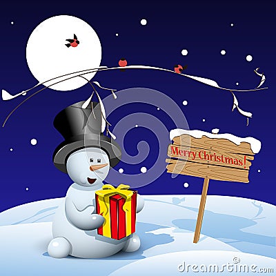 Christmas Snowman Vector Illustration