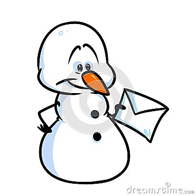 Christmas snowman letter cartoon Cartoon Illustration