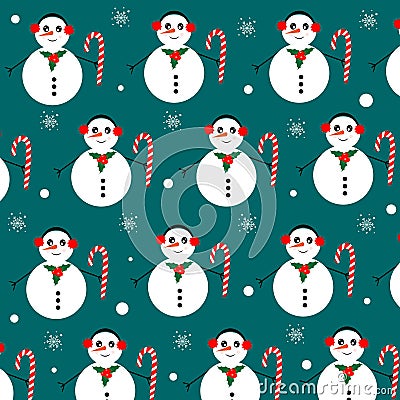 Christmas snowman pattern vector illustration Vector Illustration