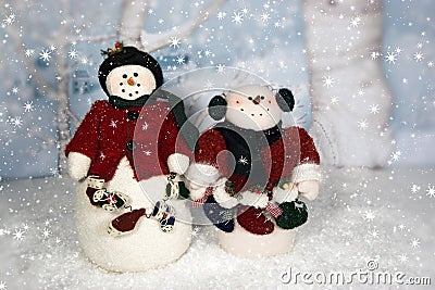 Christmas Snowmen Stock Photo