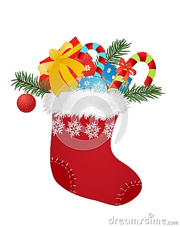 Christmas sock Vector Illustration