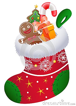 Christmas sock Vector Illustration