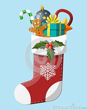 Christmas sock stocking Vector Illustration