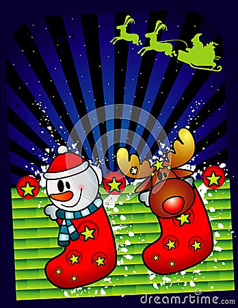 Christmas socks Cartoon Illustration