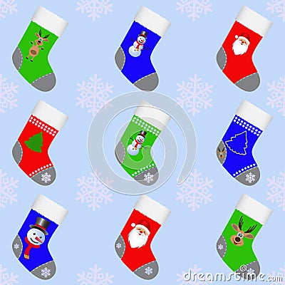 Christmas socks for gifts. Vector Illustration
