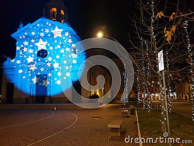 Christmas square in Parabiago Stock Photo