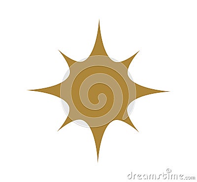 Christmas star flat design gold icon Vector Illustration