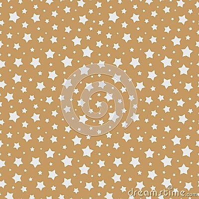 Christmas star seamless pattern white color on gold background for christmas sale Vector Illustration