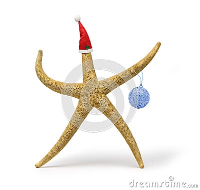 Christmas Starfish Tropical Fun Stock Photo