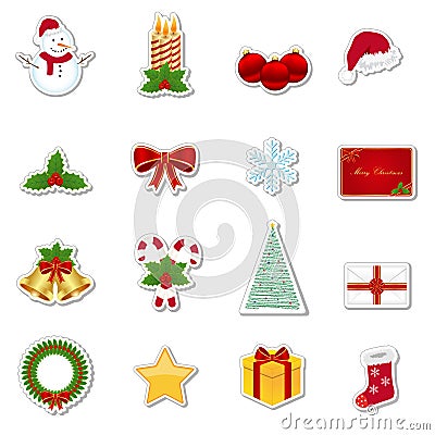 Christmas stickers Vector Illustration