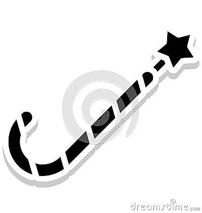 Candy Cane Isolated Vector Icon that can be easily modified or edit in any style Vector Illustration