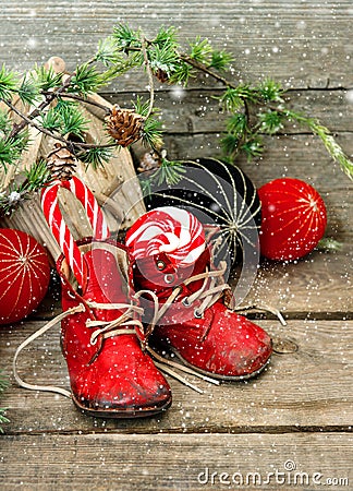 Christmas stocking. festive nostalgic decoration Stock Photo