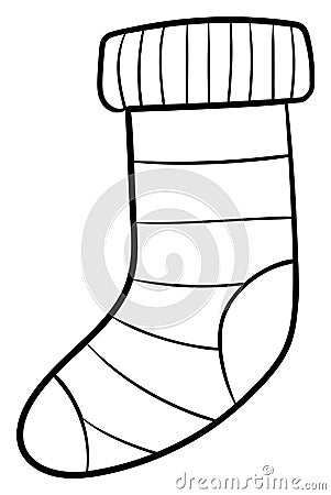 Christmas Stocking Icon in White and Black Colours. Vector Xmas Stocking Vector Illustration