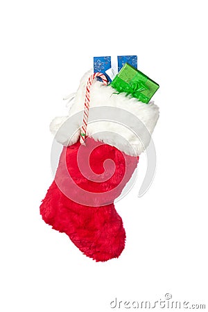 Christmas stocking isolated on white Stock Photo