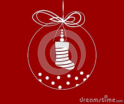 Christmas stockings in a xmas ball Vector Illustration