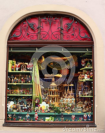 Christmas store in Rothenburg ob der Tauber Editorial Stock Photo