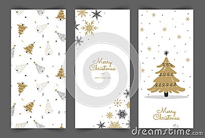 Christmas stories template. Social media vertical backgrounds. New Year design in cute scandinavian style. Christmas Vector Illustration