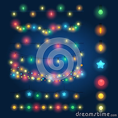 Christmas string lights Vector Illustration