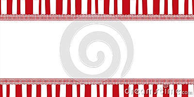 Christmas striped template with copy space framed with lace. Vector Illustration