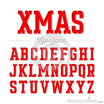 Christmas style font Vector Illustration