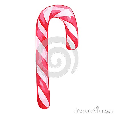 Christmas sweet peppermint cinnamon candy cane lollipop pink white isolated vector Vector Illustration