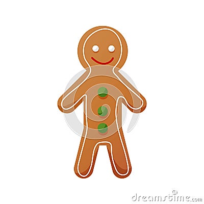 Christmas sweets, food, sweet gingerbread icon. Homemade pastries for tea. Vector Illustration