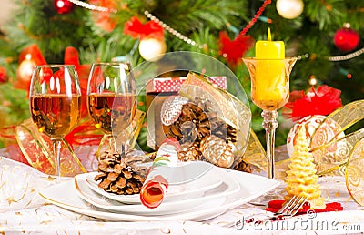 Christmas table Stock Photo