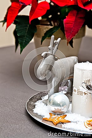 Christmas table decoration Stock Photo