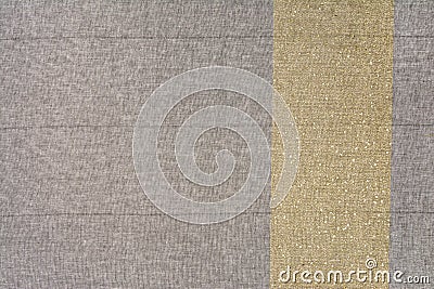 Christmas table top view. Linen tablecloth texture background. Stock Photo