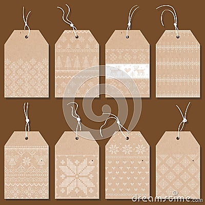 Christmas Tags or Labels Vector Illustration