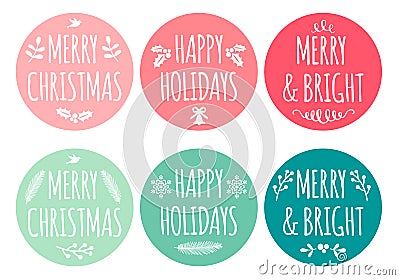 Christmas tags, vector set Vector Illustration