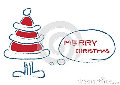 Christmas talking tree Vector Illustration