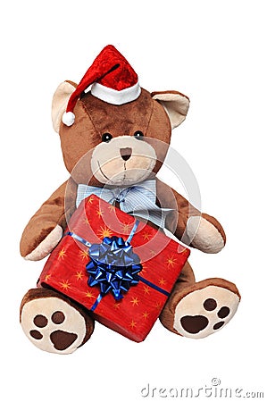 Christmas teddy bear Stock Photo