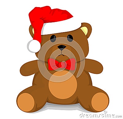 Christmas teddy bear Vector Illustration