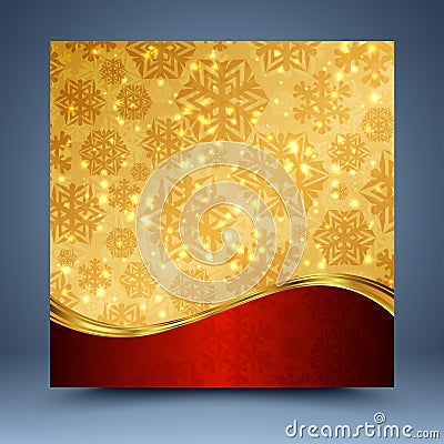 Red and gold christmas abstract background Vector Illustration
