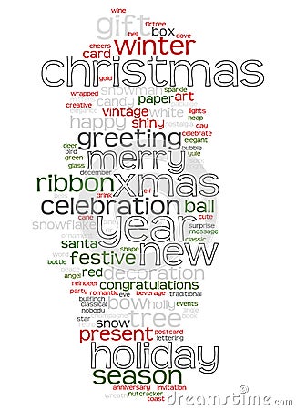 Christmas text cloud Stock Photo