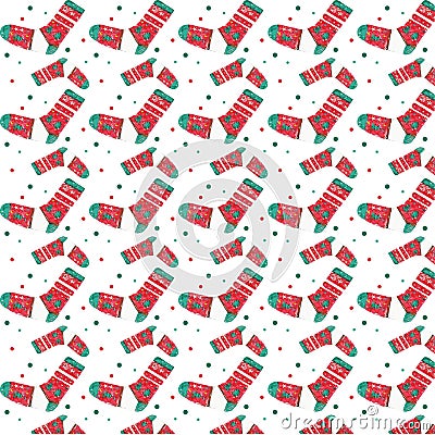 Christmas texture from socks Vector Illustration