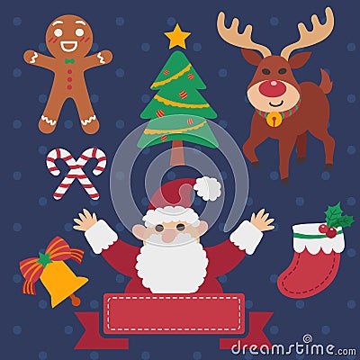 Christmas Theme Set Vector Illustration