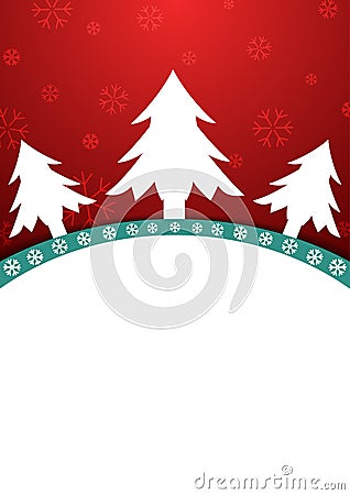 Christmas themed red and white poster Vector Illustration