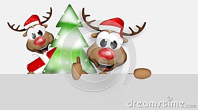Christmas Thumbs Up Reindeer Stock Photo