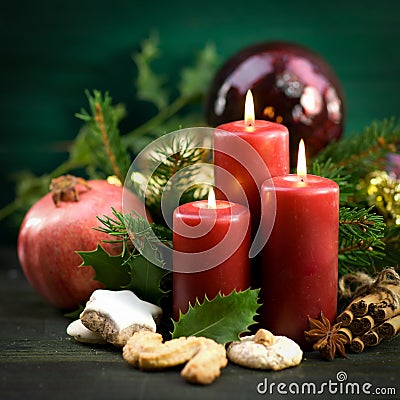 Christmas time, candles Stock Photo
