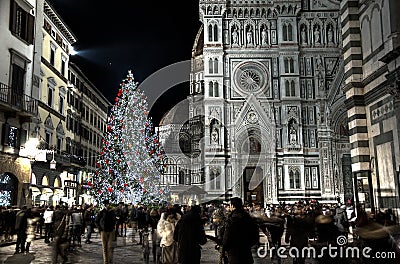 Christmas time in Firenze - Florence Editorial Stock Photo